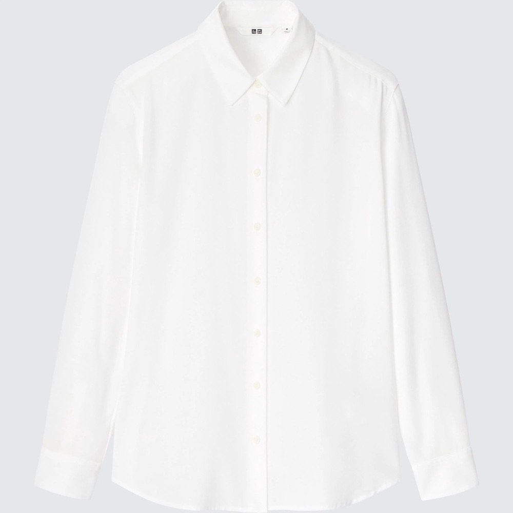 NWOT Uniqlo White Long Sleeve Blouse